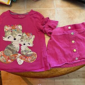 Isaac Mizrahi Pink Fox Graphic Kids Matching Set